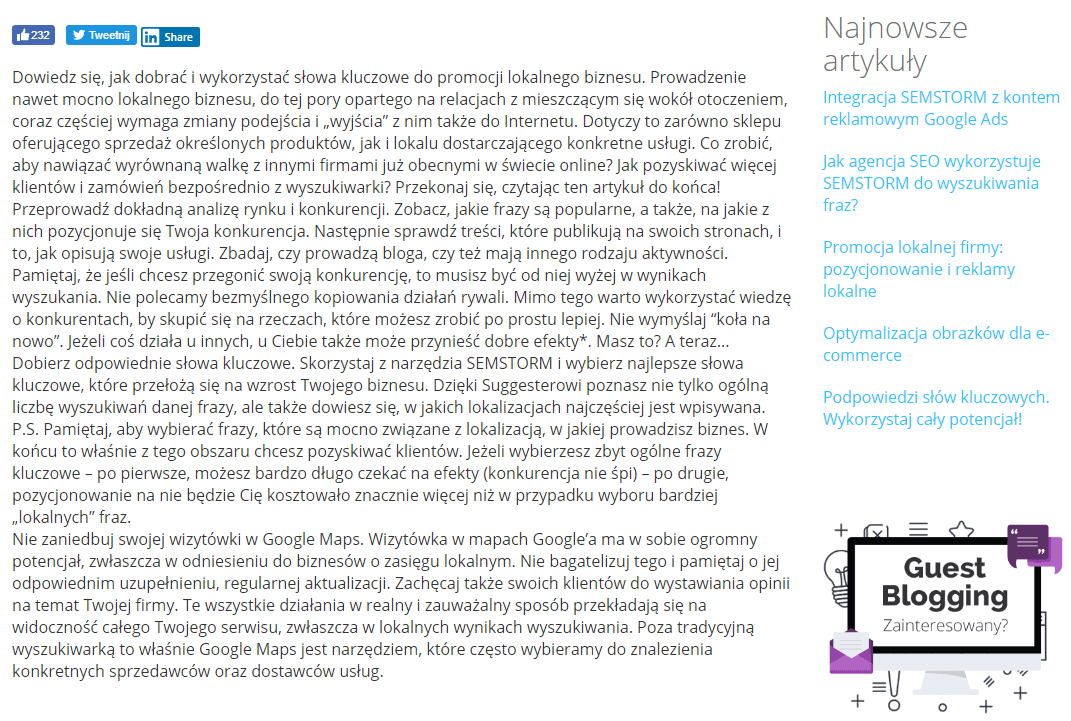 Tekst od copywritera niesformatowany