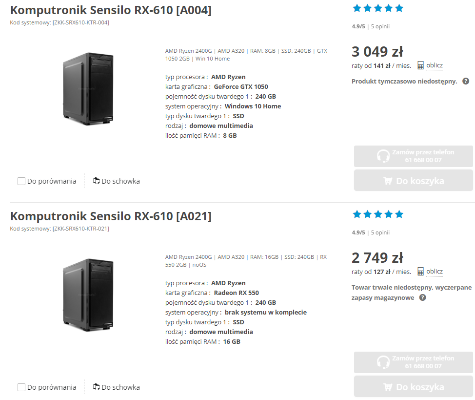 Przykład rozwiązania problemu niedostępnych produktów