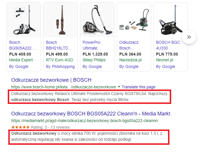 Przykłady meta opisu produktu w sklepie internetowym