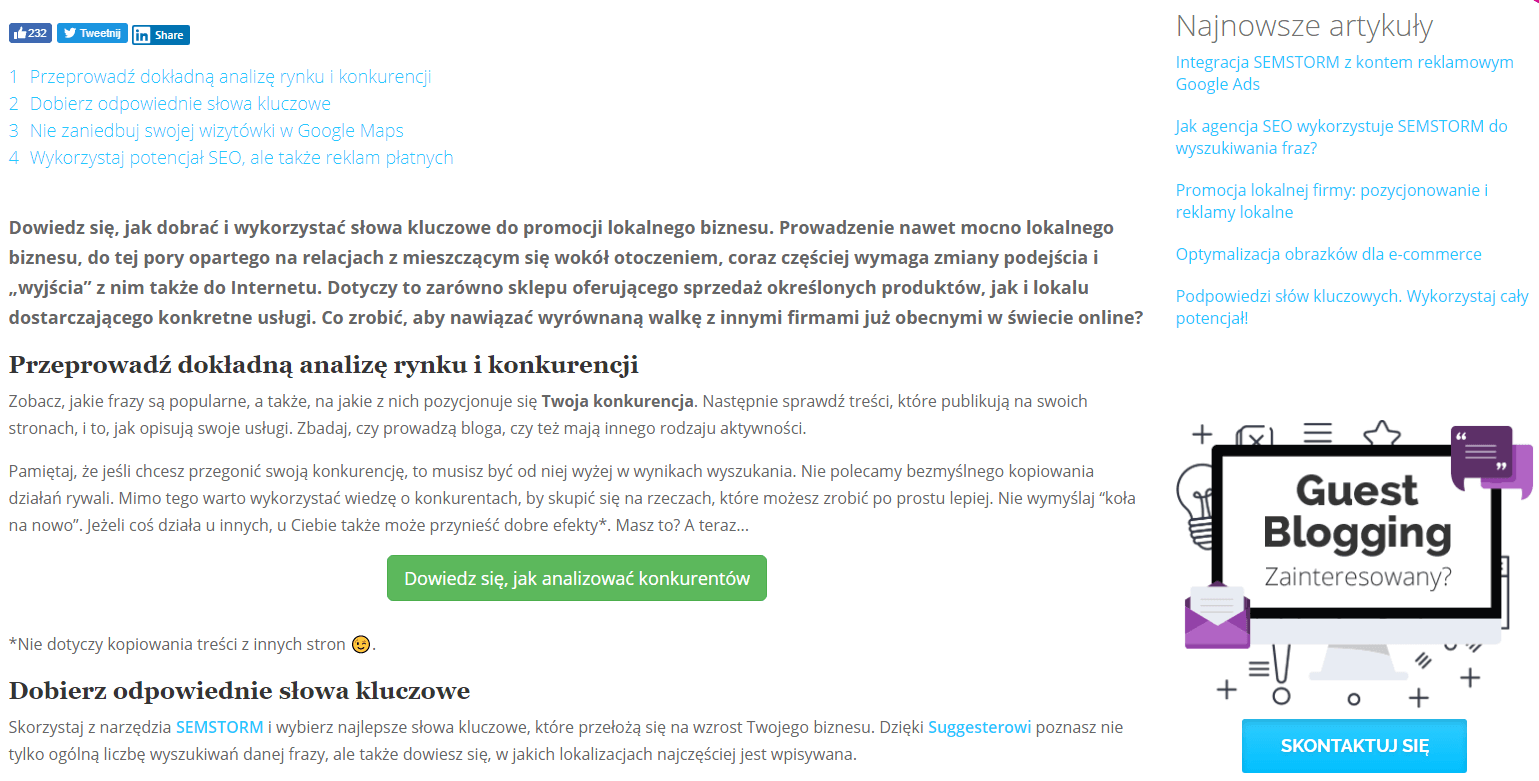 Tekst SEO odpowiednio sformatowany